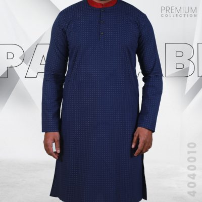 (New Arrival)  Blue and Black Doted Print Panjabi